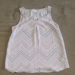 Maurices Geometric Print Top with Pink and Blue Accents